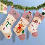 Personalized Festive Plaid Burlap Christmas Stocking. Fixed Price $24.95.