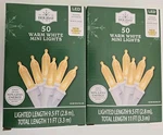 2 New Holiday Time 50CT Warm White Led Lights Wire Wedding Christmas. Fixed Price $15.99.
