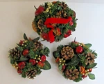 2 Candle Rings & Christmas Kissing Ball National Tree Company Pine Cones Apples. Fixed Price $12.99.