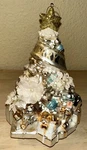 Blush Christmas Tree With Flowers Holiday Ornament Glass. Fixed Price $12.50.
