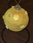 Honey Bee Yellow Glittery 4" Ball Glass Christmas Tree Ornament Robert Stanley. Fixed Price $10.99.
