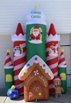 Rare 10 Ft Tall Christmas Santa Claus Candy Castle Inflatable By Fraser Hill. Fixed Price $103.96.