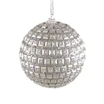 Lot Of 3.5" Silver Sparkle Ball Ornament Holiday Hanging Decor. Fixed Price $17.99.