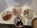 Sakura Christmas Cats Salad Dessert Plates Set Of 4 Storage Tin Fiddlestix New. Fixed Price $15.00.