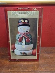 Pfaltzgraff Christmas Heritage Sculpted Pierced Snowman Holiday Lite, Tea Light. Fixed Price $18.99.