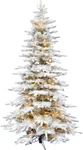 Fraser Hill Farm Pine Valley Flocked Christmas Tree 6.5' Tall Snowy Xmas 6FT 6IN. Fixed Price $189.00.