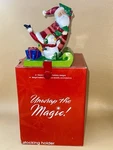 Jc Penney Home Collection Stocking Holder Hanger Santa & Snowman W/ Presents. Fixed Price $12.59.