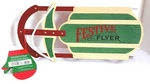 Hallmark Festive Flyer Wood Christmas Sled Red Green Metal Collectible Sleigh. Fixed Price $16.00.