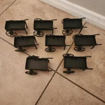 Rare New S/8 Pottery Barn Wheelbarrow Placecard Holders Rustic Metal. Fixed Price $129.00.