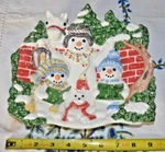 Fitz Floyd Essentials The Flurries Snowmen Canape Tidbit Candy Plate Dish. Fixed Price $10.63.