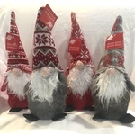 Gnome Christmas Red & Grey Plush Holiday Winter Decorations 13"X4.5" New. Fixed Price $28.98.