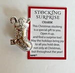 Ganz "stocking Surprise" Christmas Charm Opens W/tiny Gift Inside +card 1/4"H. Fixed Price $7.50.