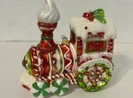 Christmas Ornament Train Blown Glass Candy Cane Northlight Retired 4.5"X4.5". Fixed Price $17.50.