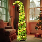 Aurelema Christmas Whimsical Pop Up Curved Tree With 50 Led Ft, Green. Fixed Price $66.99.
