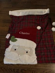 Pottery Barn Kids Plaid Applique Santa Bag Monogram Charlee Large Nwt. Fixed Price $5.85.