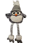 Owl Plush Sitter Long Leg Fur Black Gray Sweater Hat Holiday New Hannas. Fixed Price $14.50.