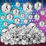 Funtery 100 Pcs Mirror Disco Balls Bulk Assorted Silver Hanging De.... Fixed Price $61.13.