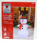 Home Accent Holiday Christmas 42 Led Lighted Snowman Airblown Inflatable Nib. Fixed Price $40.99.