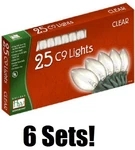 (6) Holiday Wonderland 925C-88 Ct C9 Clear Christmas Light Sets. Fixed Price $133.90.