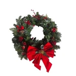 Christmas Wreath Red Bow Pinecones Berries Holiday Home Decor. Fixed Price $67.49.