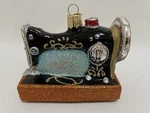 Old World Christmas Sewing Machine Glass Ornament Heart Tag W/o Box 32103. Fixed Price $10.99.