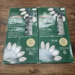 25 Light Crystal Set Holiday Time C9 Covers Clear Two Boxes I/o. Fixed Price $29.95.