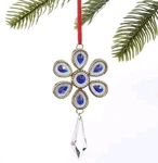 Macy's Holiday Lane Midnight Blue Snowflake Faux Crystal Drop Ornament Set Of 12. Fixed Price $20.99.
