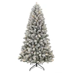 Holiday Time 6.5' Pre-lit Green Flocked Frisco Pine Artificial Christmas Tree. Fixed Price $44.00.