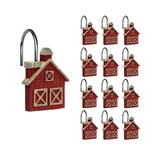Sunlit Farmhouse Barn Christmas Shower Curtain Hooks, Rustic Red. Fixed Price $18.99.
