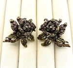 Heidi Daus Earrings Pink Flower Clip Rose Elegance Floral Rhinestone. Fixed Price $29.75.