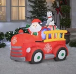 Gemmy 6 Ft Airblown Inflatable Santa's Vintage Fire Truck Lighted Yard Decor. Fixed Price $179.00.