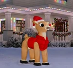 5.5' Rudolph The Red Nose Reindeer Blinks Christmas Inflatable Decor. Fixed Price $53.99.