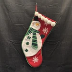 Prima Creations Snowman Green Stripe Red White Fleece Pom Christmas Stocking. Fixed Price $11.24.