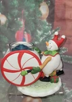 Yankee Candle Circus Snowman Peppermint Drum Christmas Votive Holder Glass Inser. Fixed Price $13.79.