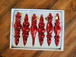 Raz Nwt Boxed Set Red - 6.5" Mercury Glass Finial Drop Christmas Ornaments. Fixed Price $34.50.