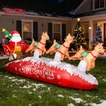 Zpisf 10 Ft Santa Sleigh With Reindeer Christmas Inflatables Outdoor Decorations. Fixed Price $83.43.