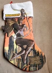 Christmas Stocking Batman Dc Comics Bullet Logo Gotham Guardian 16" Kurt Adler. Fixed Price $15.90.