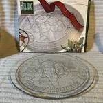 Vtg Indiana Glass Oval Platter Happy Holidays Snowman Tray Christmas Read. Fixed Price $14.99.