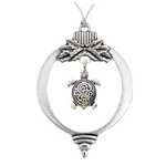 Sea Turtle Heart Charm Silver Bulb Merry Christmas Holiday Ornament Gift. Fixed Price $19.49.