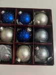 Smith & Hawker Set Frosted Blown Glass Christmas Ornaments Grids Geometric 9 Tot. Fixed Price $24.99.