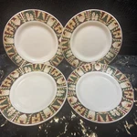 Sakura Majesticware Christmas Patch Leslie Beck 1999 Set Of 4 Salad Plates. Fixed Price $24.99.