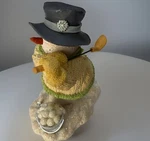 Russ #21368 Ice Sculptures Dreaming Of Green Christmas Golfing Snowman. Fixed Price $23.99.