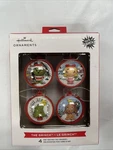 Hallmark The Grinch 4PC Mini Round Half Sphere Christmas Tree Ornaments. Fixed Price $17.00.