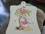 Pink Flamingos Brighten The Season Ceramic Cheese Board/trivette/wall Decor. Fixed Price $9.99.
