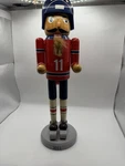 Northlight 14IN Blue And Red Wooden Ice Hockey Player Christmas Nutcracker. Fixed Price $10.00.
