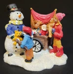 Holiday Time Santas Workbench Christmas Village Children Snowman Toy Cart. Fixed Price $7.99.