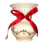 Mikasa Holiday Lace 6IN Christmas Vase #RL040-617 With Box. Fixed Price $9.99.