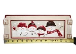 St Nicholas Sqaure Warm Wishes Snowman Family 14.5" X 6" Ceramic Serving Dish. Fixed Price $10.40.