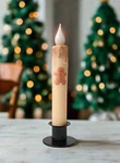 Primitive Handcrafted Christmas 7" Gingerbread Led Timer Taper Candle. Fixed Price $9.00.