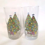 Vintage 1985 Christmas By Carlton Set Of 2 Tree Glass. Fixed Price $14.99.